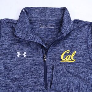 Under Armour Womens Cal Bears Quarter Zip Pullover Blue Heather HeatGear Small